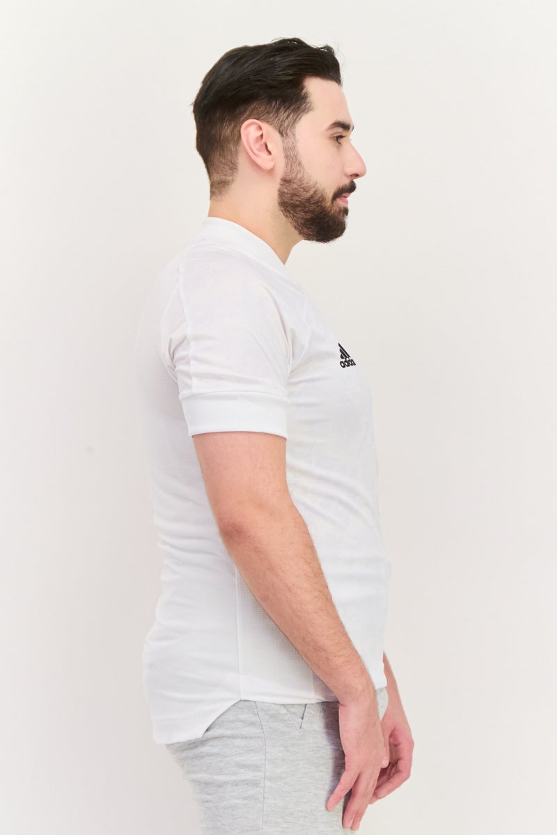 Adidas Men Sportswear Fit Short Sleeves Training Jersey Top, White Combo  - Image 2