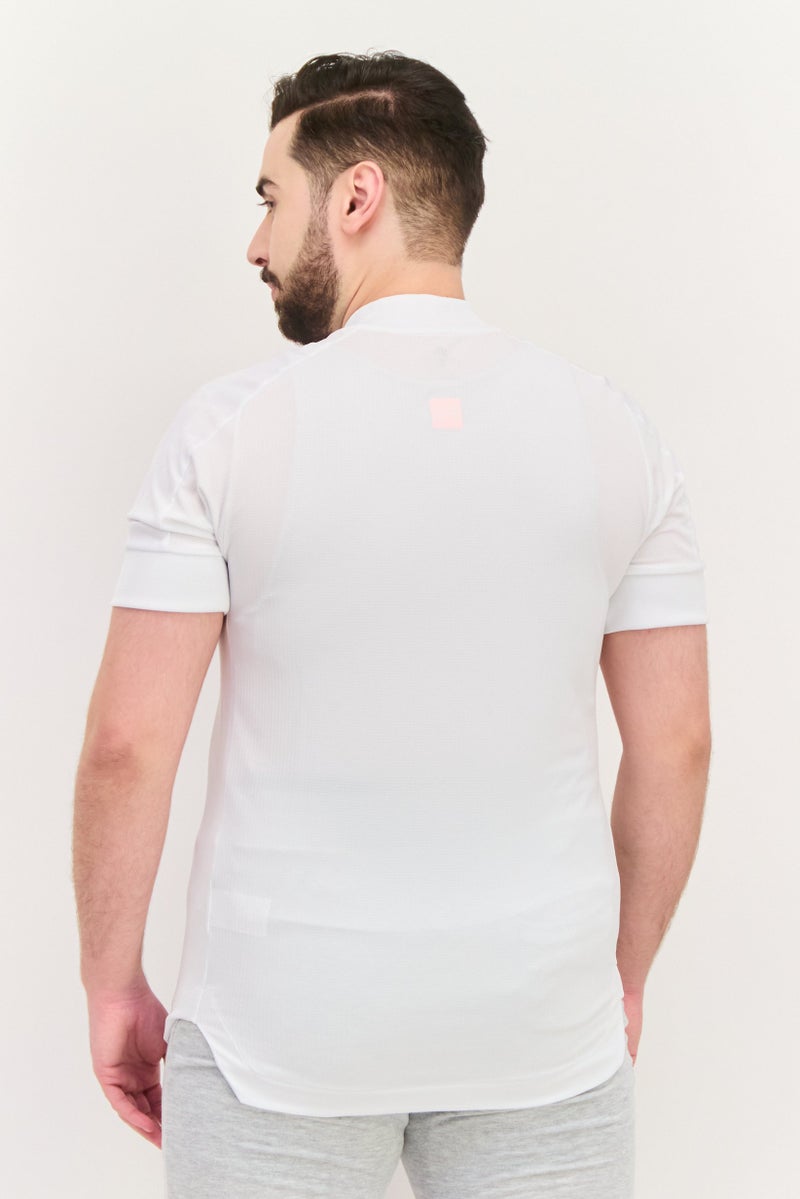 Adidas Men Sportswear Fit Short Sleeves Training Jersey Top, White Combo  - Image 3