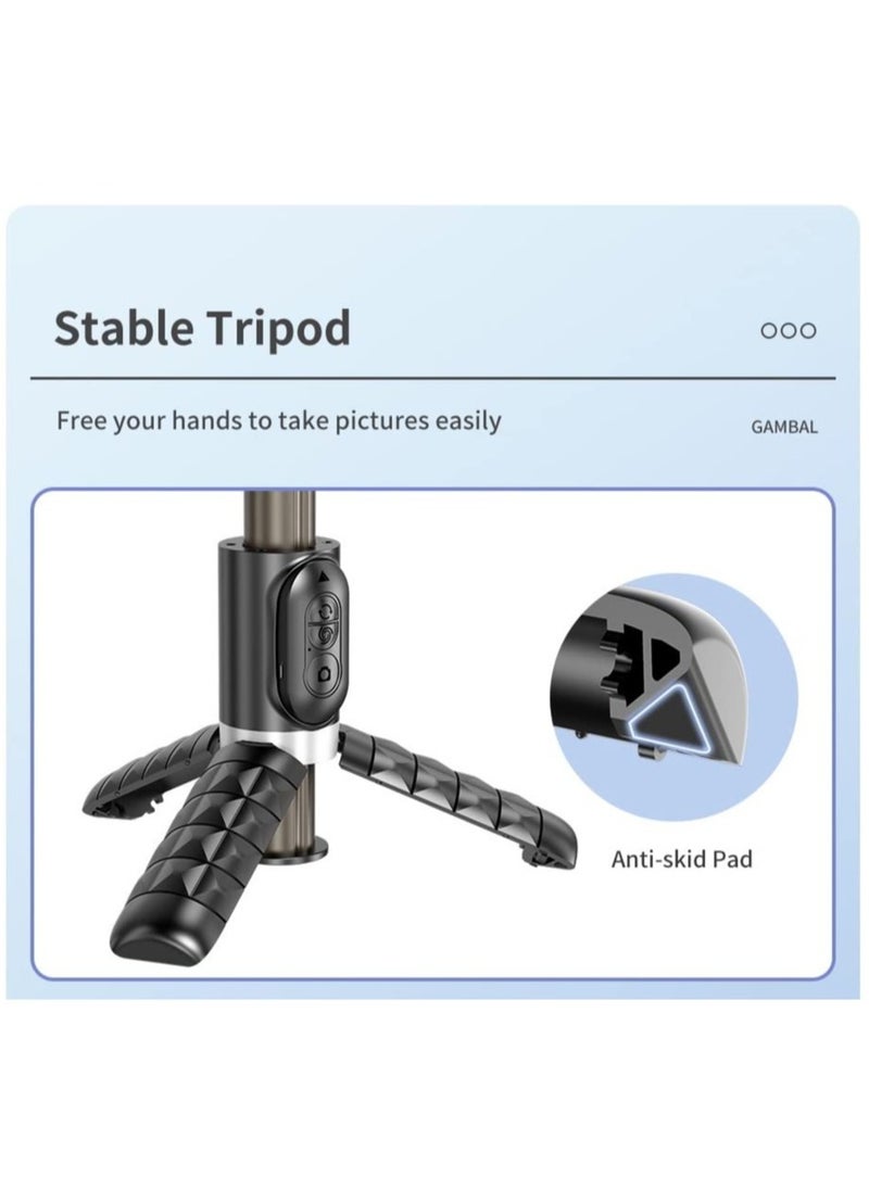 Generic - ECellStreet Gimbal Q18 Stabilizer Desktop Following The Shooting Mode Smartphone Selfie Stick Tripod With Fill Light - Image 1