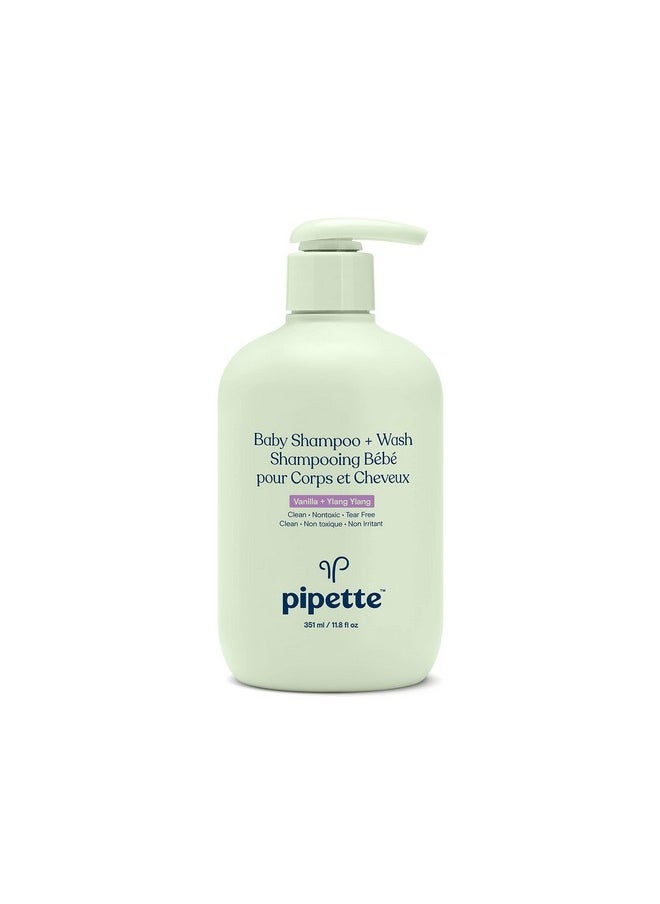 pipette Baby Shampoo And Body Wash Vanilla + Ylang Ylang, Tearfree Bath Time, Hypoallergenic, Moisturizing Plantderived Squalane, Nontoxic, Sulfate Free, 11.8 Fl Oz  - Image 1