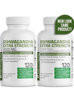 Bronson Ashwagandha Extra Strength 3000 mg Stress & Mood Support with BioPerine - Non GMO Formula, 120 Vegetarian Capsules  - Image 2
