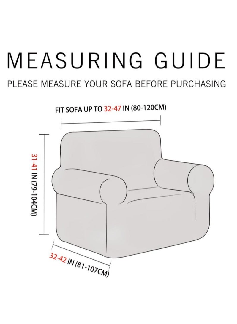 Fabienne High Stretch 1 Seater Sofa Cover Soft Brushed Fabric Couch Cover Exquisitely Full Coverage Furniture Protector Slipcover One Seater Fits on Standard and Recliner Sofa 80-120cm Size Burgundy  - Image 3