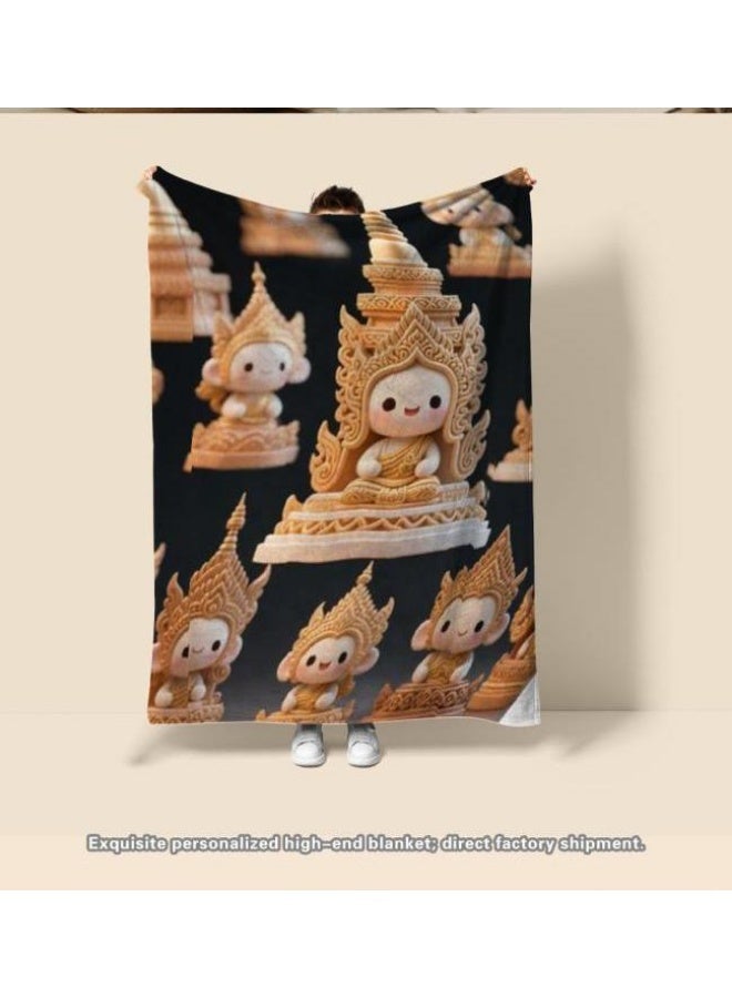 general Baby and children's cartoon flannel thin blanket (warm and comfortable, suitable for sleep, game use) 70cm*100cm - Image 2