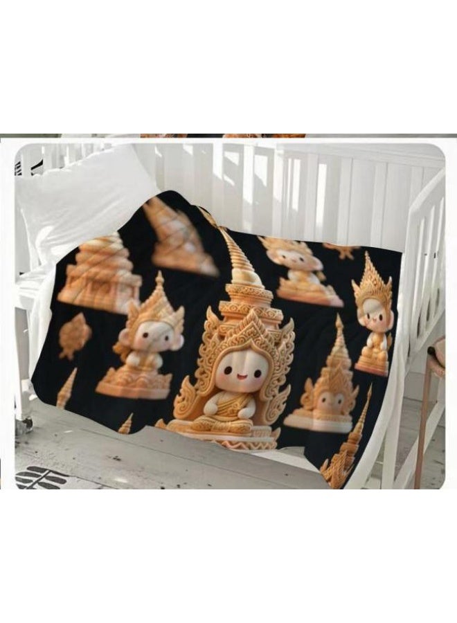 general Baby and children's cartoon flannel thin blanket (warm and comfortable, suitable for sleep, game use) 70cm*100cm - Image 1