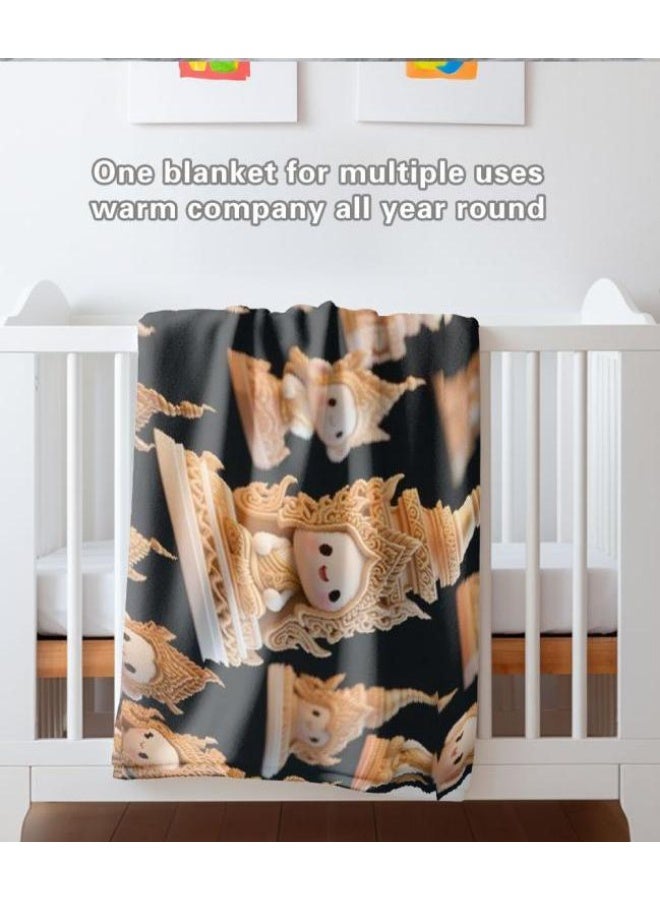 general Baby and children's cartoon flannel thin blanket (warm and comfortable, suitable for sleep, game use) 70cm*100cm - Image 3