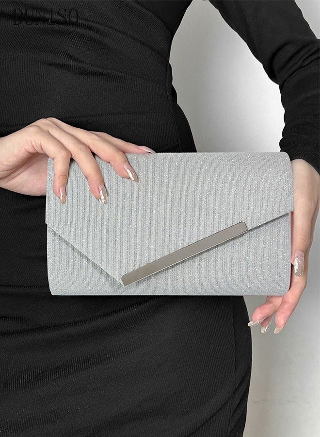 DUNISO Women Shiny Glitter Evening Clutch Crossbody Bag Envelope Handbag Chain Purse for Wedding Formal Cocktail Party - Image 1