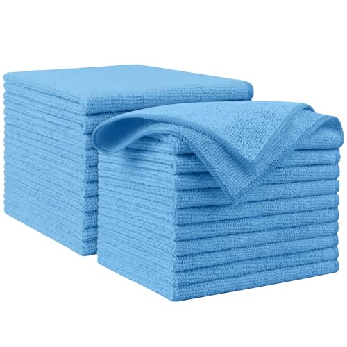 AIDEA Microfiber Cleaning Cloth Blue 20PK Microfiber Towels for Cars Premium Car Cloths Dusting Cloth Lint Free Cleaning Rags for SUVs House Kitchen Window Workshops1212 - Image 1