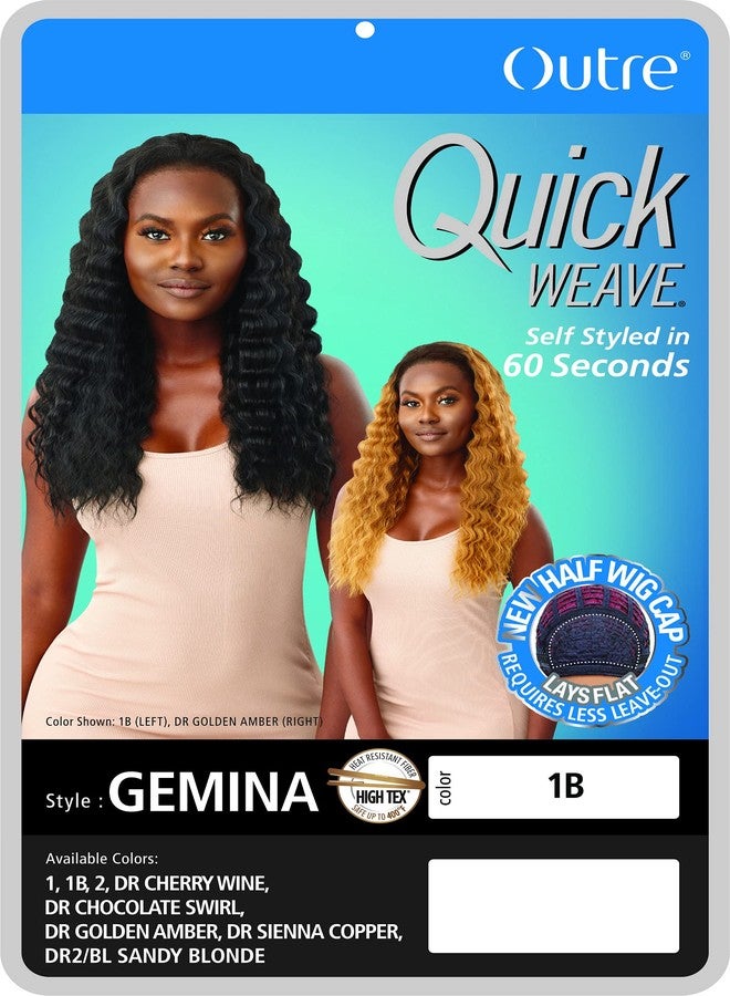 أوتر قبعة شعر مستعار نصفية من Outre Quick Weave، شعر مستعار مسطح من GEMINA (2) - Image 5