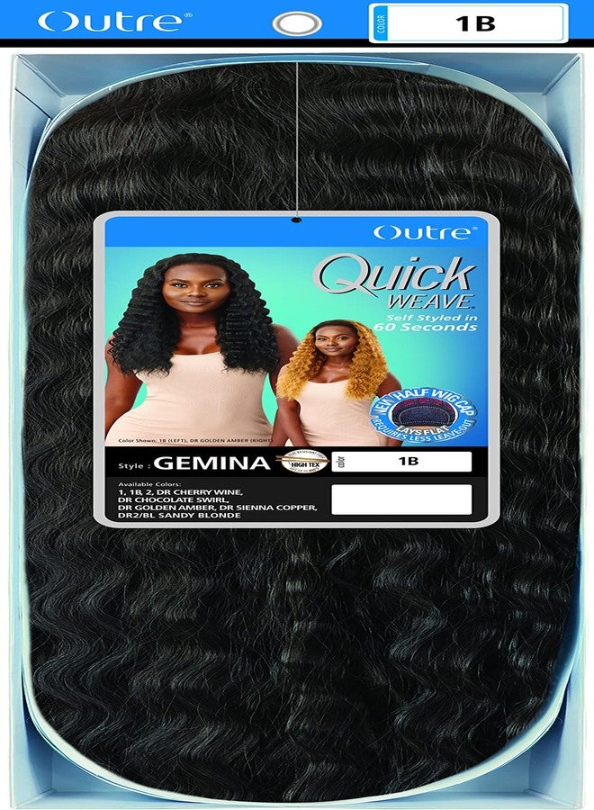 أوتر قبعة شعر مستعار نصفية من Outre Quick Weave، شعر مستعار مسطح من GEMINA (2) - Image 4