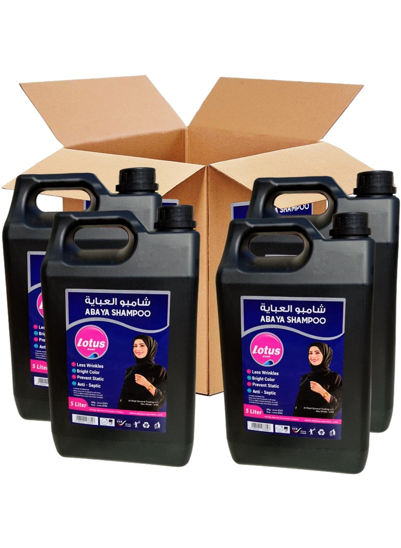 Lotus Alwadi 5L(Carton of 4) Lotus Alwadi Black Abaya Shampoo 4x5 Liters - Strawberry flavor  - Image 1