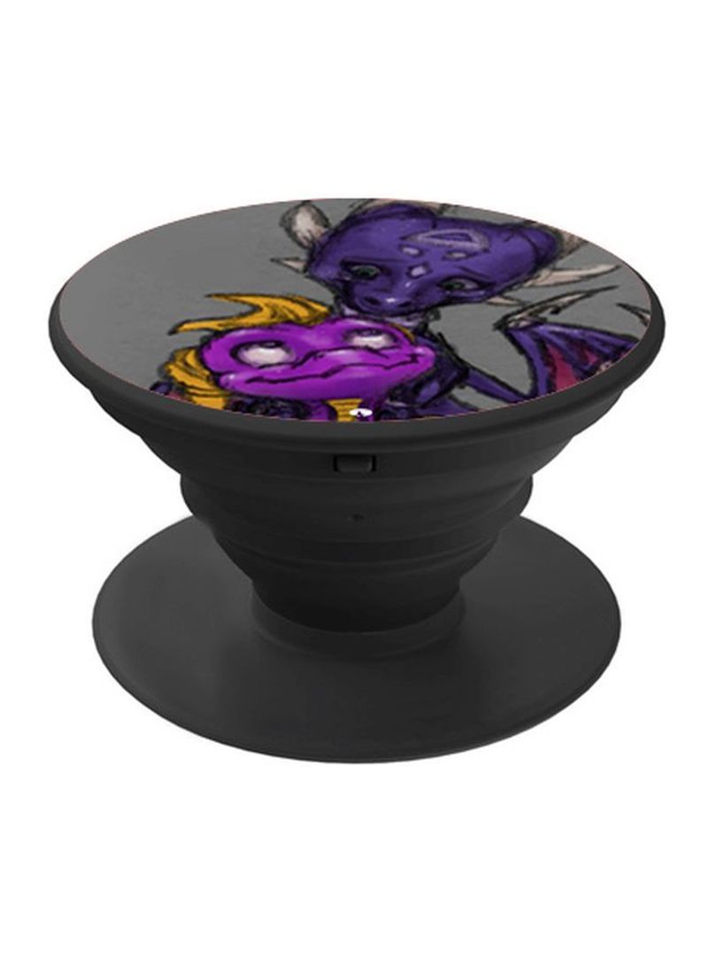 RKN Printed Pop Socket Phone Grip Black/Purple/Grey - Image 2