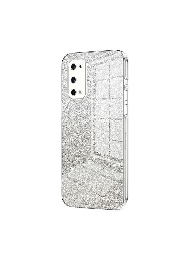 HuHa Case Cover For Realme X7 Pro Gradient Glitter Powder Electroplated Phone Case Transparent 