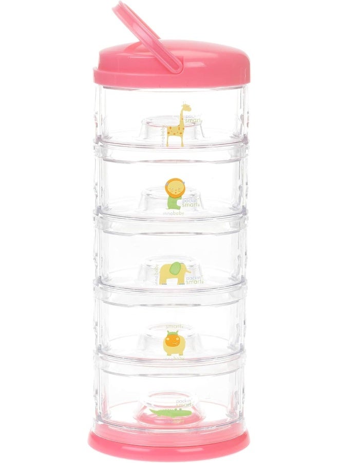 إنو بيبي Packin' Smart 5 Tier Case- Zoo Animals, Strawberry Sorbet - Image 1