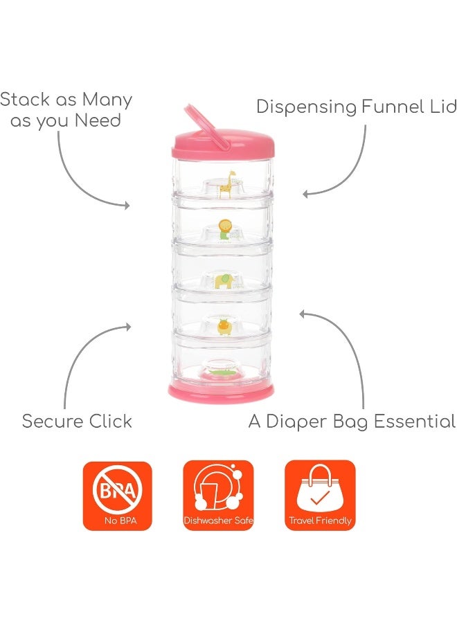 إنو بيبي Packin' Smart 5 Tier Case- Zoo Animals, Strawberry Sorbet - Image 2