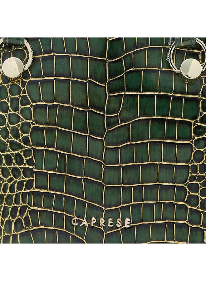 Caprese Miranda Satchel Bag, Large | Stylish Snake Print Handbag for Women with Adjustable & Detachable Sling Strap, Multi-Compartments | Secure Zip Closure | Perfect for Casual & Daily Use (Green) - Image 3