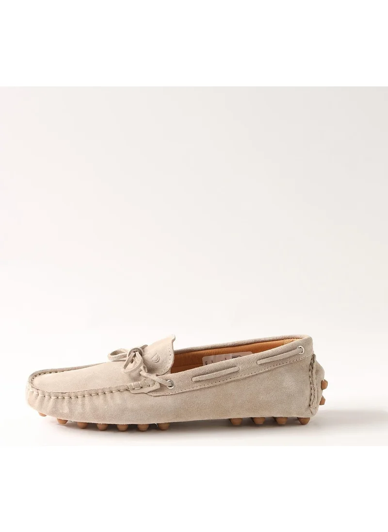 Dufy Beige Men's Suede Loafer Shoes - 105705