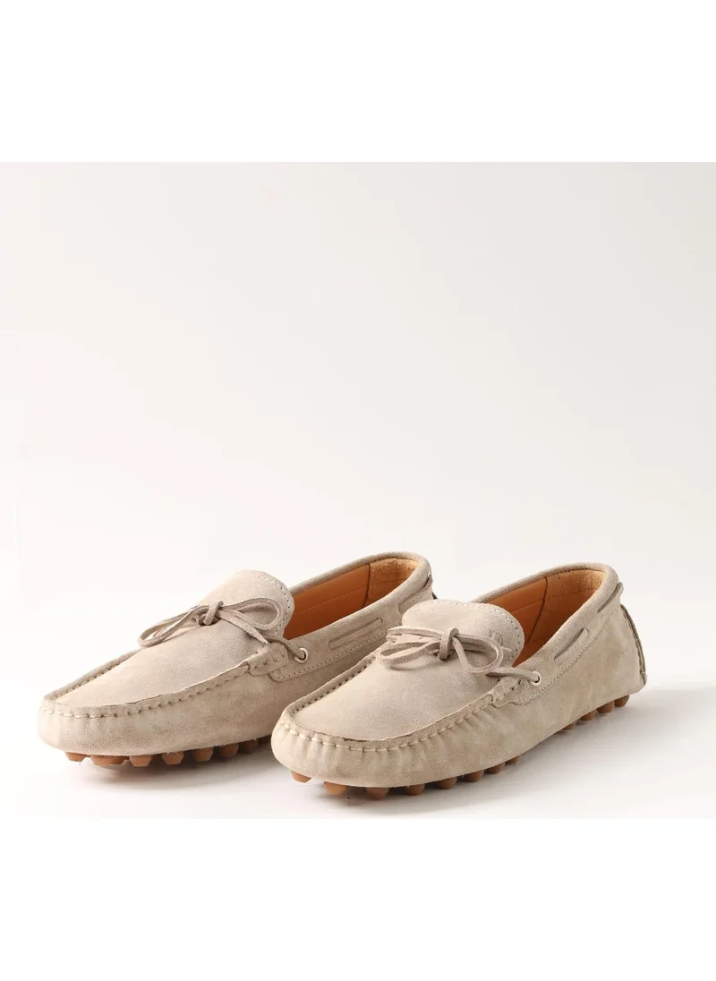 Dufy Beige Men's Suede Loafer Shoes - 105705