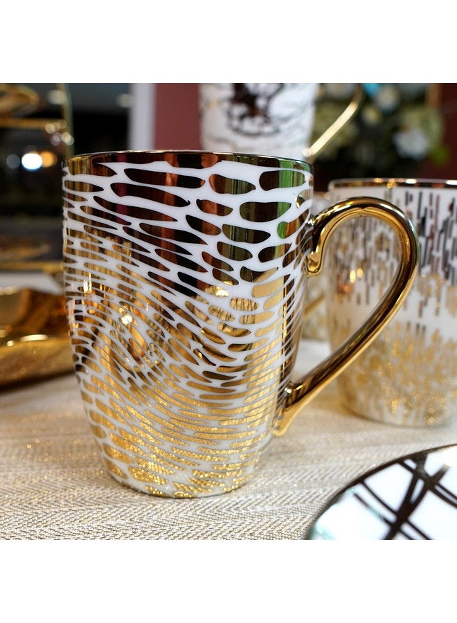 Certified International Certified International 26540SET6 Matrix 16 oz. Gold Plated Mugs, Set of 6, 5" x 3.25" x 4.5", Multicolored (1)  - Image 2
