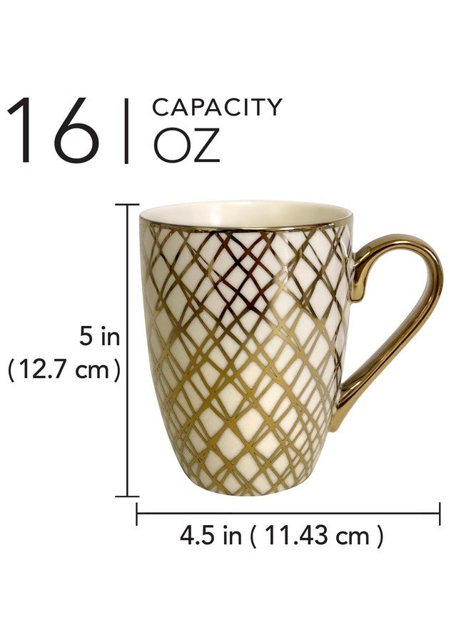 Certified International Certified International 26540SET6 Matrix 16 oz. Gold Plated Mugs, Set of 6, 5" x 3.25" x 4.5", Multicolored (1)  - Image 4