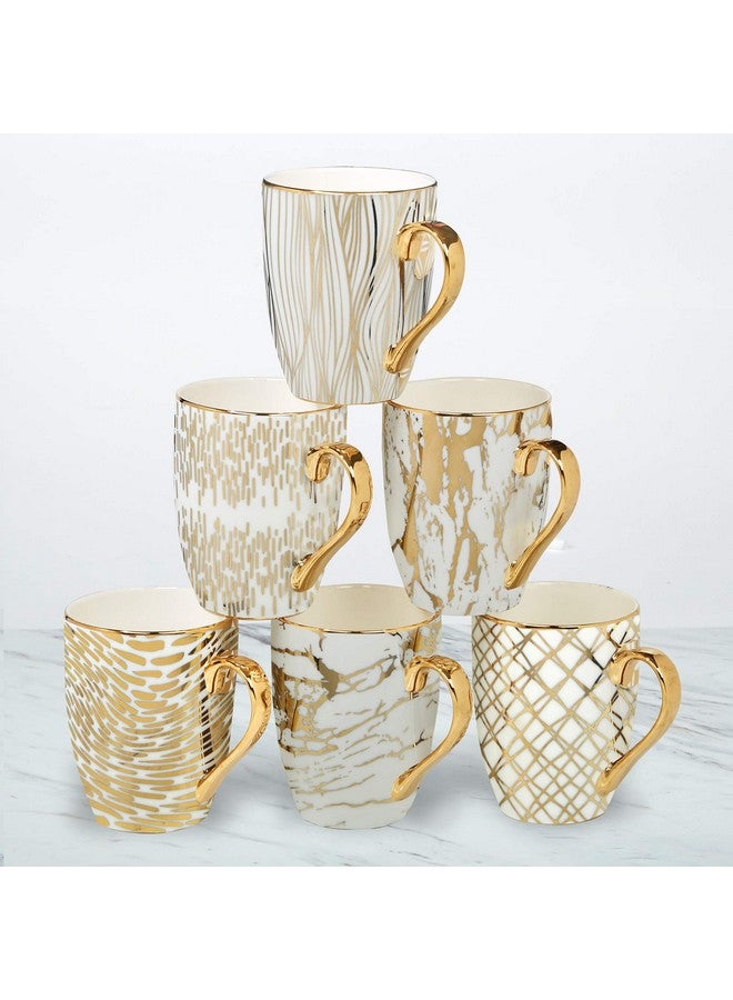 Certified International Certified International 26540SET6 Matrix 16 oz. Gold Plated Mugs, Set of 6, 5" x 3.25" x 4.5", Multicolored (1)  - Image 1