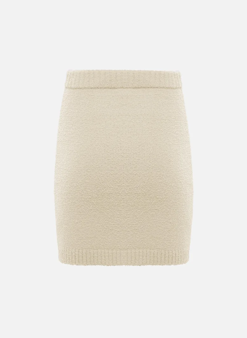 Lichi  Textured knitted straight mini skirt for Women | Best Price UAE