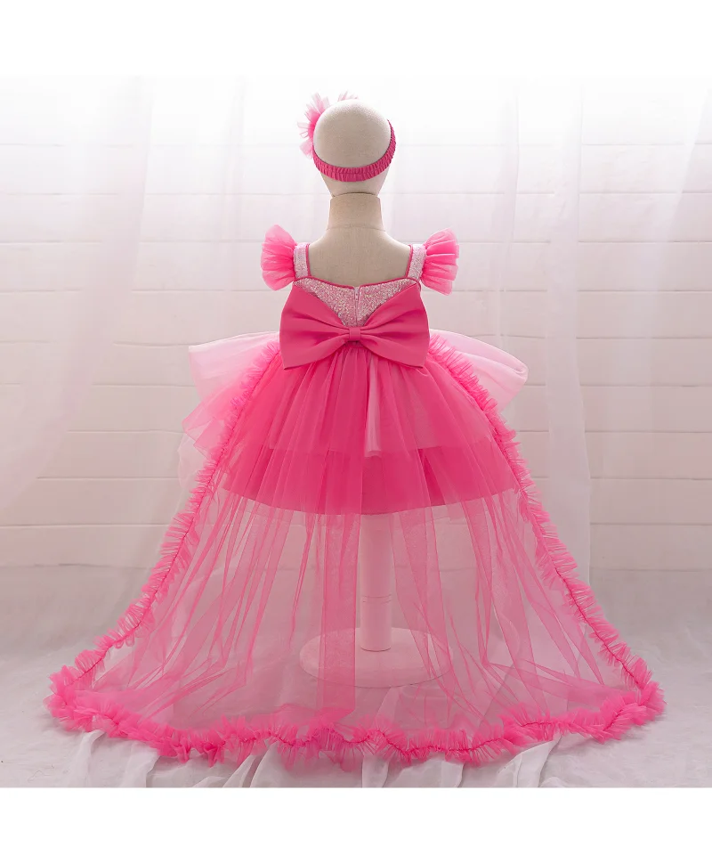 مارك وميا فستان مارك وميا بياقة على شكل حرف  مزين بتفاصيل - فوشيا