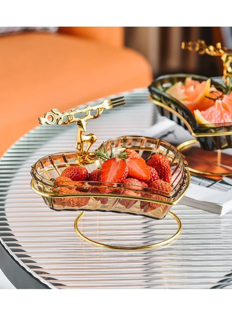 DubaiGallery 1pc Creative Plastic Fruit Plate, Heart-Shaped Plate, Splicing Plate, Candy Plate, Dried Fruit Plate, Compartmentalized Snack Plate, Ice Cream Bowl, Multiple Usage Methods - Image 1