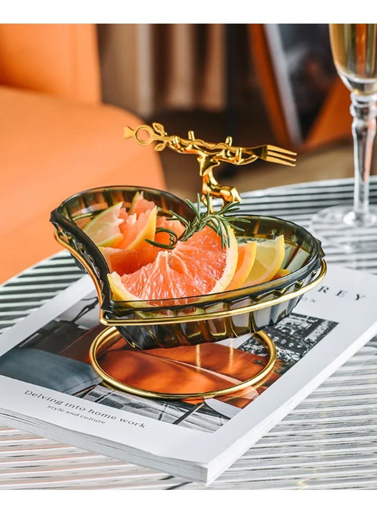 DubaiGallery 1pc Creative Plastic Fruit Plate, Heart-Shaped Plate, Splicing Plate, Candy Plate, Dried Fruit Plate, Compartmentalized Snack Plate, Ice Cream Bowl, Multiple Usage Methods - Image 2