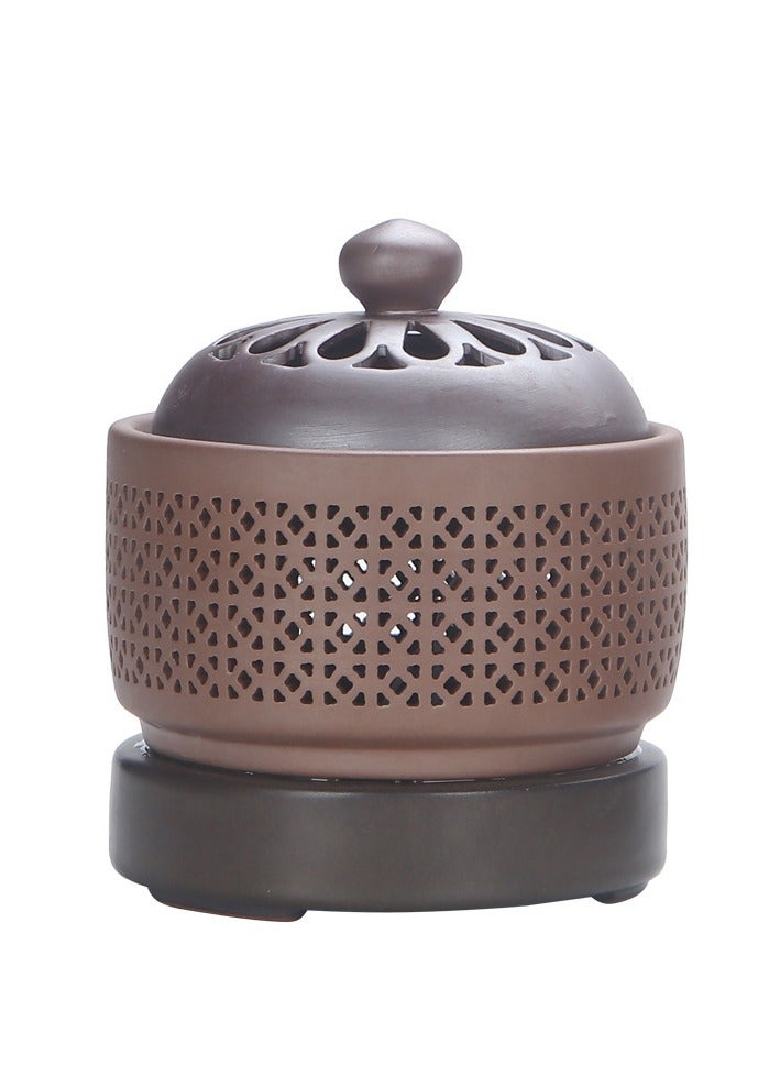 Bluejw 110V Electronic Aromatherapy Incense Burner Incense Powder Fragrance Timer Temperature-Regulated Heating Electric Lavender Incense Burner Incense Incense Incense Smoker - Image 4