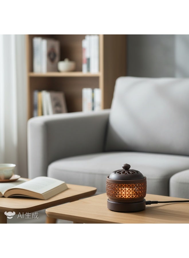 Bluejw 110V Electronic Aromatherapy Incense Burner Incense Powder Fragrance Timer Temperature-Regulated Heating Electric Lavender Incense Burner Incense Incense Incense Smoker - Image 3