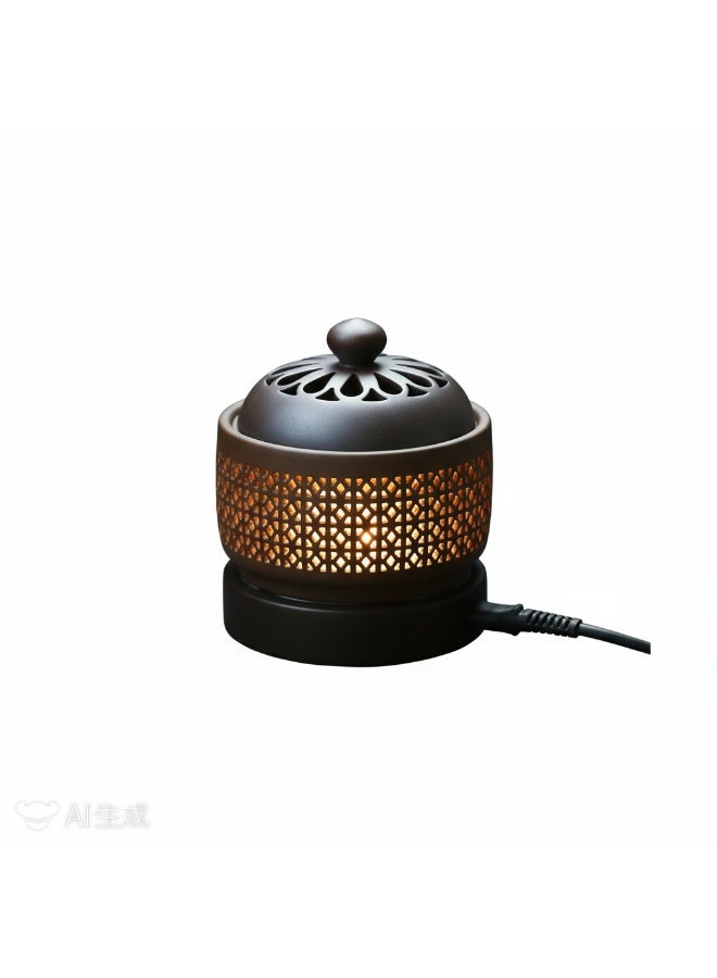 Bluejw 110V Electronic Aromatherapy Incense Burner Incense Powder Fragrance Timer Temperature-Regulated Heating Electric Lavender Incense Burner Incense Incense Incense Smoker - Image 1
