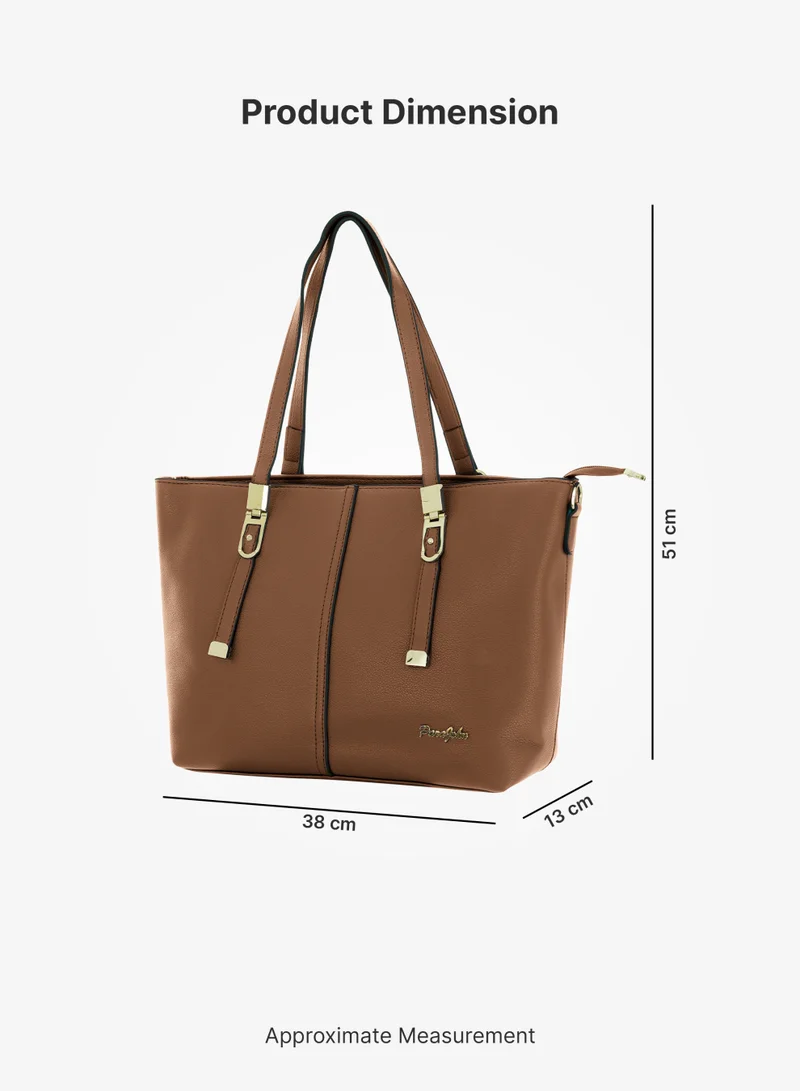 PARAJOHN Para John Ladies Handbag PU Leather Tote Shoulder Bag with Zip Closure and Double Handles