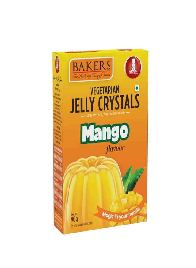 BAKERS Jelly Crystals | Mango Flavour | 100% Vegetarian | Juicy Taste | Authentic Taste | Easy-to-Make Dessert Recipes | Instant Premix Pack of 3 (90 gm x 3) - Image 1