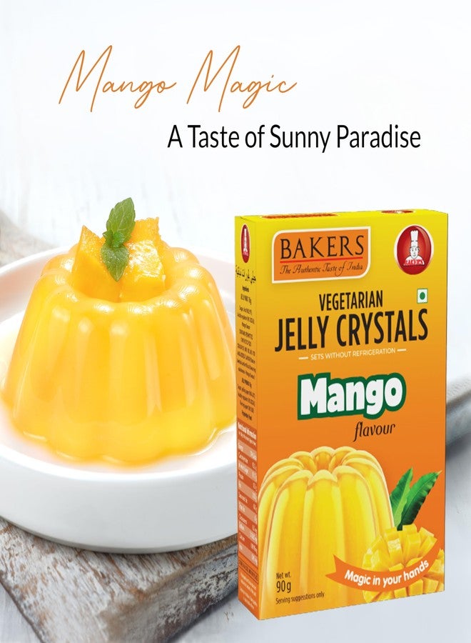 BAKERS Jelly Crystals | Mango Flavour | 100% Vegetarian | Juicy Taste | Authentic Taste | Easy-to-Make Dessert Recipes | Instant Premix Pack of 3 (90 gm x 3) - Image 5