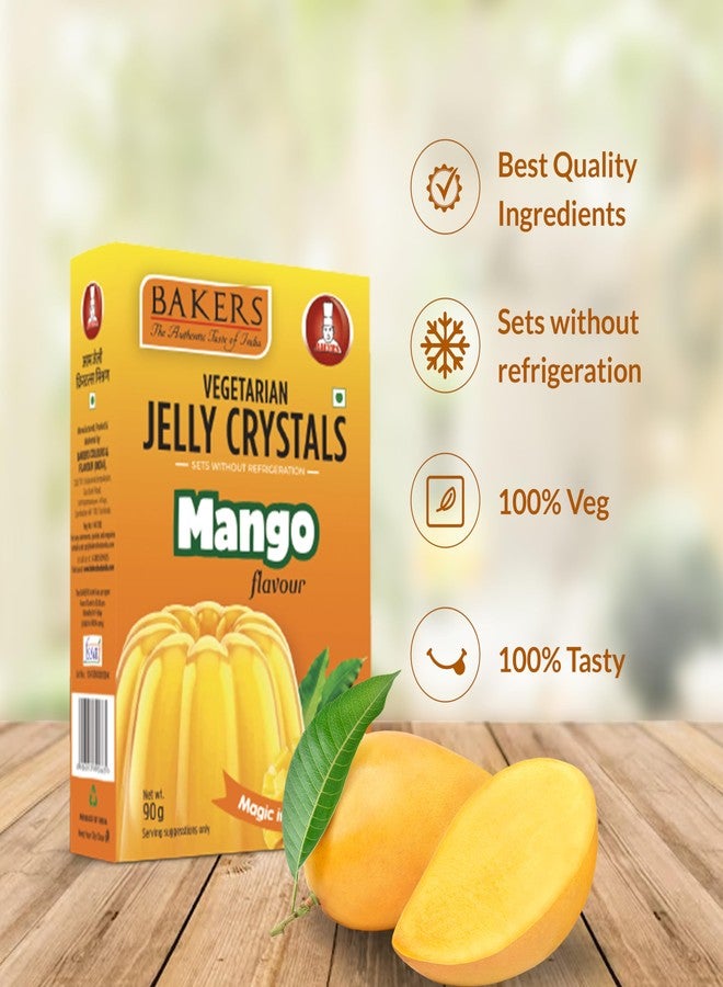 BAKERS Jelly Crystals | Mango Flavour | 100% Vegetarian | Juicy Taste | Authentic Taste | Easy-to-Make Dessert Recipes | Instant Premix Pack of 3 (90 gm x 3) - Image 4