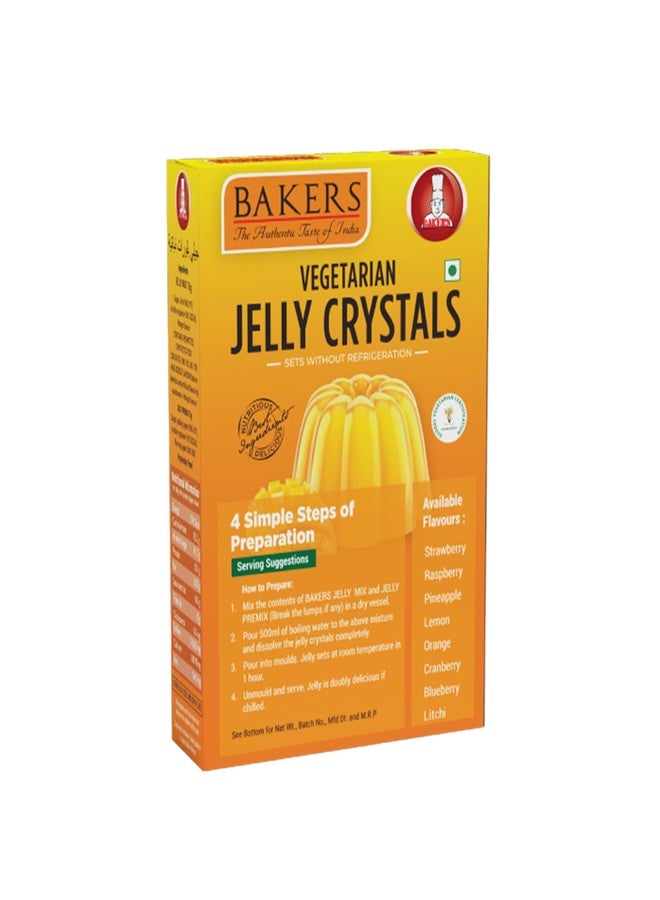 BAKERS Jelly Crystals | Mango Flavour | 100% Vegetarian | Juicy Taste | Authentic Taste | Easy-to-Make Dessert Recipes | Instant Premix Pack of 3 (90 gm x 3) - Image 2
