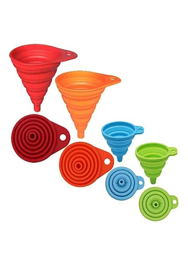 uvbws 4Pack kitchen collapsible silicone funnel, Kitchen small tool accessories, suitable for kitchen bottling, daily cooking, and funnel for water or powder transfer. - Image 3