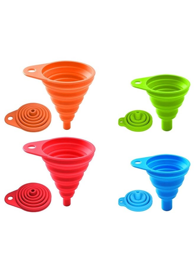 uvbws 4Pack kitchen collapsible silicone funnel, Kitchen small tool accessories, suitable for kitchen bottling, daily cooking, and funnel for water or powder transfer. - Image 4