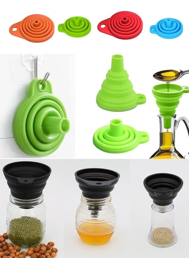 uvbws 4Pack kitchen collapsible silicone funnel, Kitchen small tool accessories, suitable for kitchen bottling, daily cooking, and funnel for water or powder transfer. - Image 5