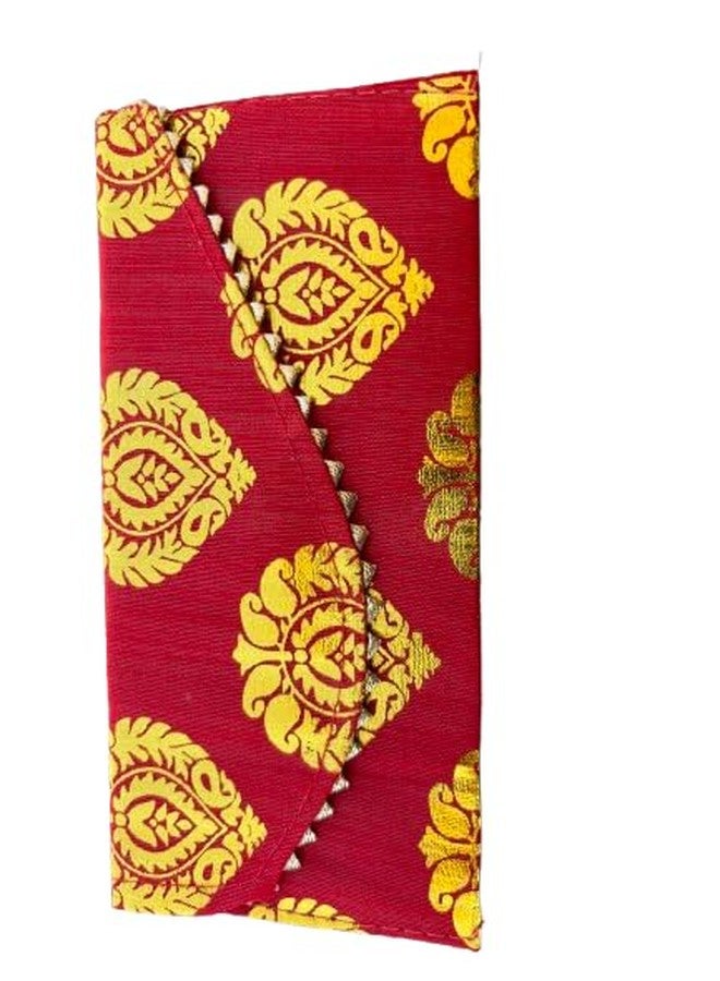 Kyzzo Silk Shagun Envelopes Pack of 5, Premium Golden Brocade Designer Lifafa for Wedding, Haldi, Mehendi, Diwali, Rakhi and Birthday, Traditional Indian Money Envelopes for Cash Gifting, Multicolor - Image 4