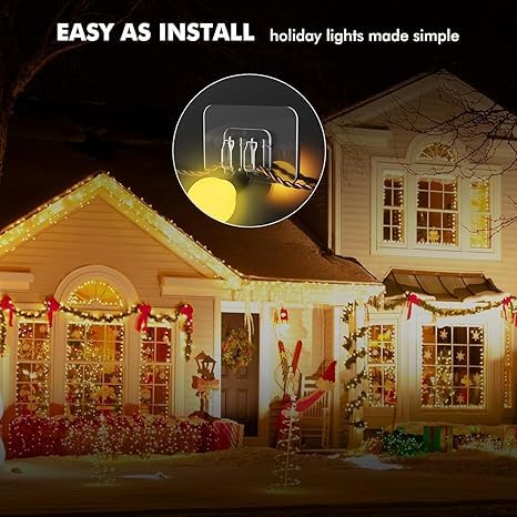 SHOPECOM SHOPECOM String Light Sticker Hooks for Outdoor String Light Clips Heavy Duty Cable Clip Damage UV Resistant for Card Holder Adhesive Strips Outside Sticky Clip for Hanging Diwali Lighting Decor10pc  - Image 2