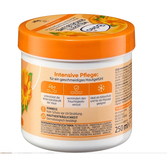 balea Milking Fat Marigold 250 ml - Intensive Skin Care for Dry and Stressed Skin - With Marigold Extract - Protective Care for Body and Hands - Image 3