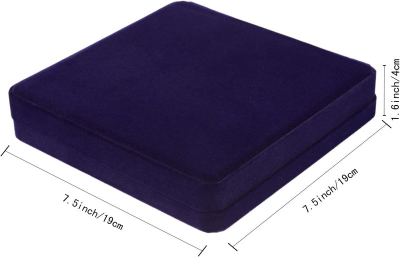 LETURE Velvet Jewelry Set Box, Velvet Gift Box for Bracelet Necklace Earring Ring (Blue) - Image 2