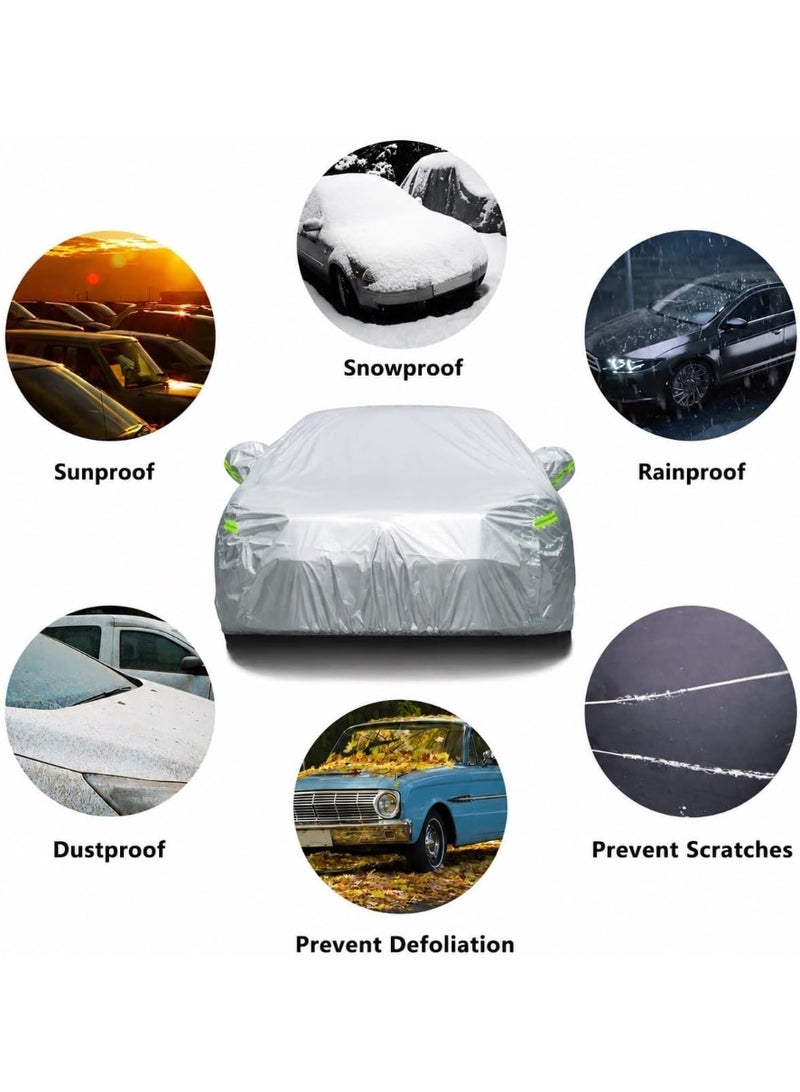 JUNLAN Universal All-Weather Car Cover XXL (560x175x130cm) - Waterproof, UV Protection for Sedans & SUVs - Image 1