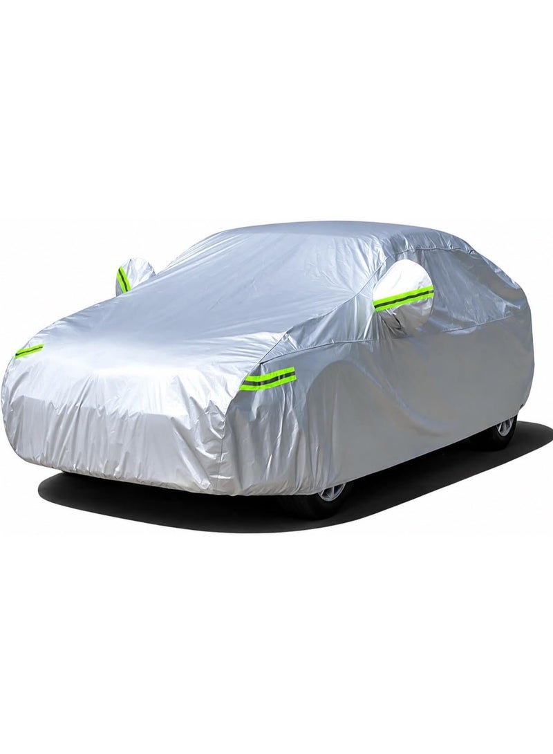 JUNLAN Universal All-Weather Car Cover XXL (560x175x130cm) - Waterproof, UV Protection for Sedans & SUVs - Image 2