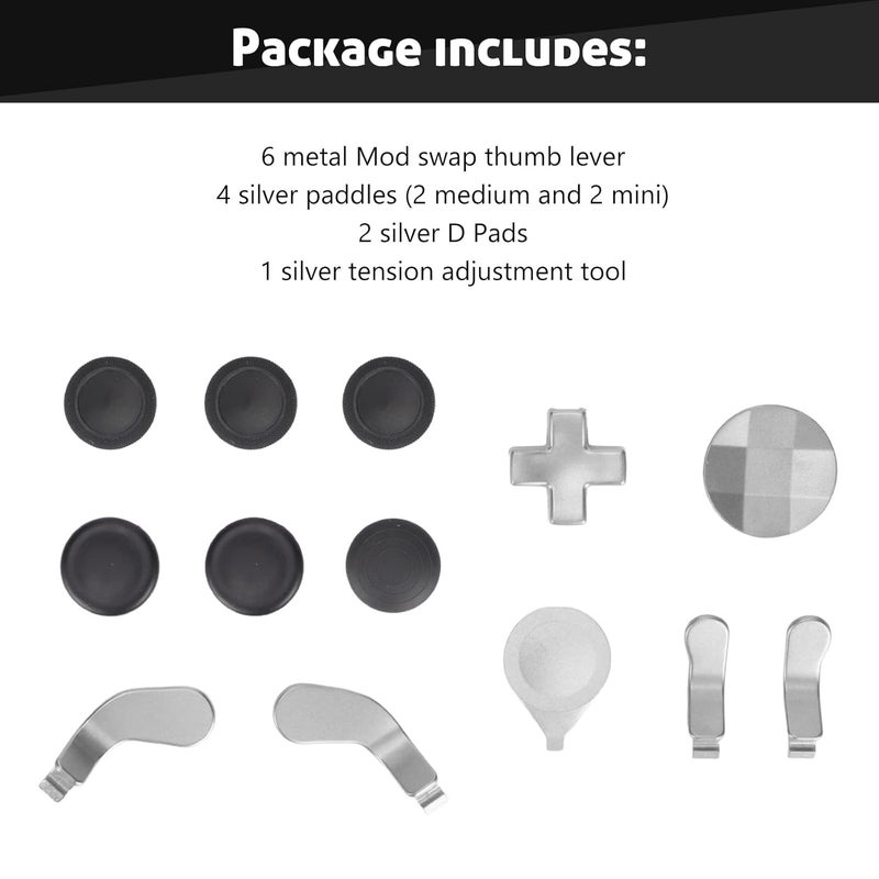 13 in 1 Metal Thumbsticks for One Series 2,Metal Mod 6 Swap Joystick,Paddles,D Pads,for Elite Series 2 Controller Accessory Parts,Game Accessory Replacement - Image 5