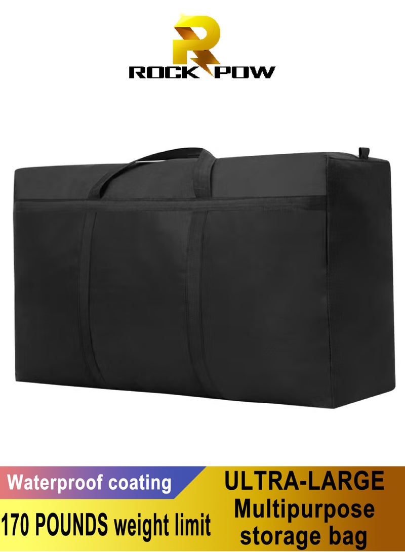 روك بو 180L حقائب متحركة كبيرة جدا مع سدادات قوية ومقبضات حمل, حقائب التخزين تخزين الملابس, تحريك الإمدادات, توفير المساحة, منظم حقيبة التخزين كبيرة الحجم للتنقل, السفر - Image 1