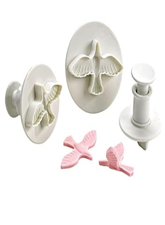 Skytail 3pc Dove Bird Cookie Cutter Set Dough Plunger Cutters for Baking Biscuits Cookies Chocolate Fondant Sugarcraft Cake Decoration Cupcake Topper Party Cupcake Decorating Press Molds - Image 1