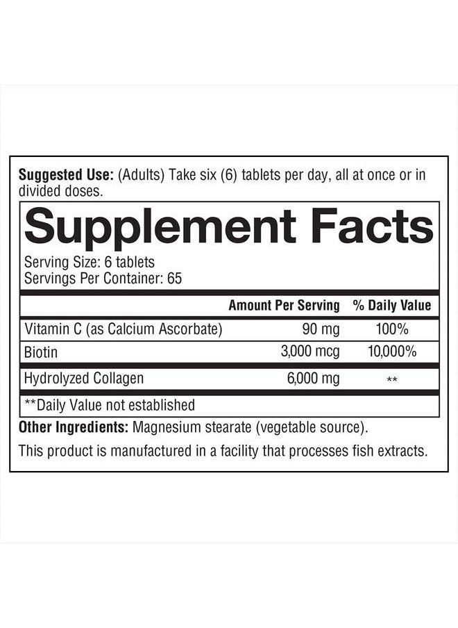youtheory - Collagen Plus Biotin, 390 Tablets - Image 1