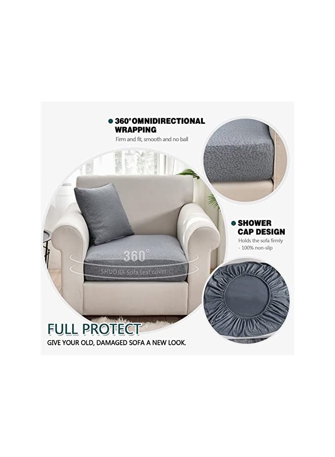 The Bros Sofa Seat Cushion Covers, Waterproof Sofa Seat Cushion Covers Replacement, Stretch Sofa Cushion Protector for Individual Cushions,Seat Couch Cover for Pets & Kids (Large-2-Seater,Grey) - Image 3